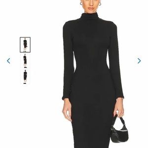 Garnet Hill | Black Wool Turtleneck Sweater Dress